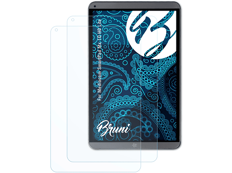 BRUNI 2x Basics-Clear 10 Lite) SmartPad Mediacom HD Schutzfolie(für Mx