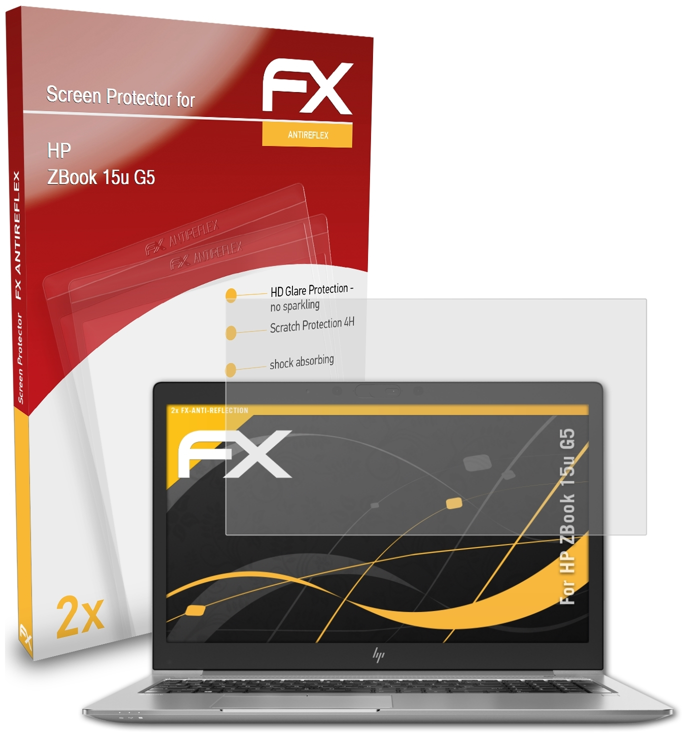 HP G5) 15u ATFOLIX FX-Antireflex 2x ZBook Displayschutz(für