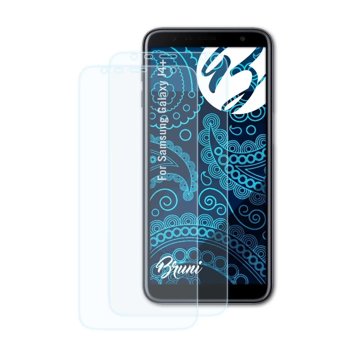 BRUNI 2x Basics-Clear Schutzfolie(für Samsung J4+) Galaxy
