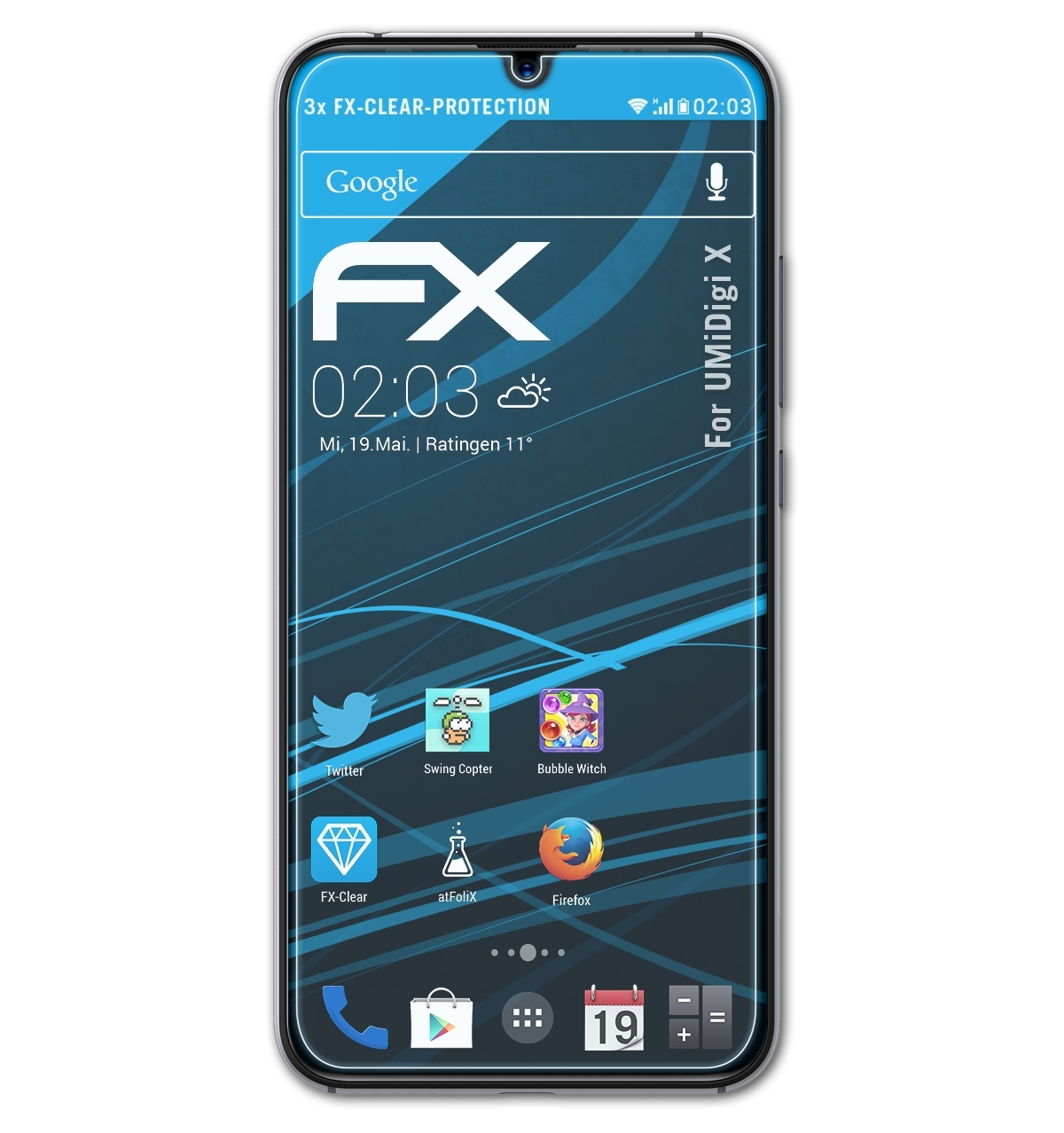 ATFOLIX 3x Displayschutz(für X) UMiDigi FX-Clear