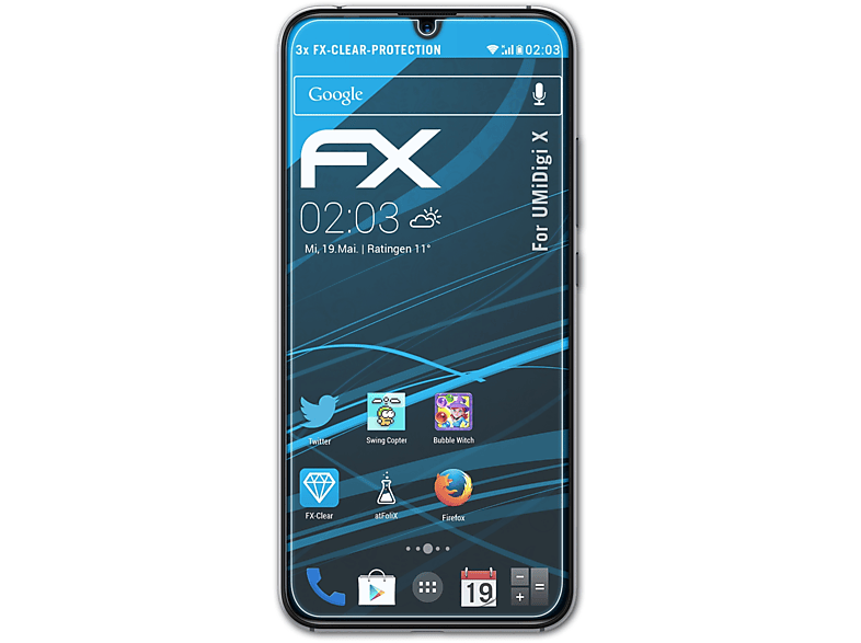 ATFOLIX 3x Displayschutz(für X) UMiDigi FX-Clear