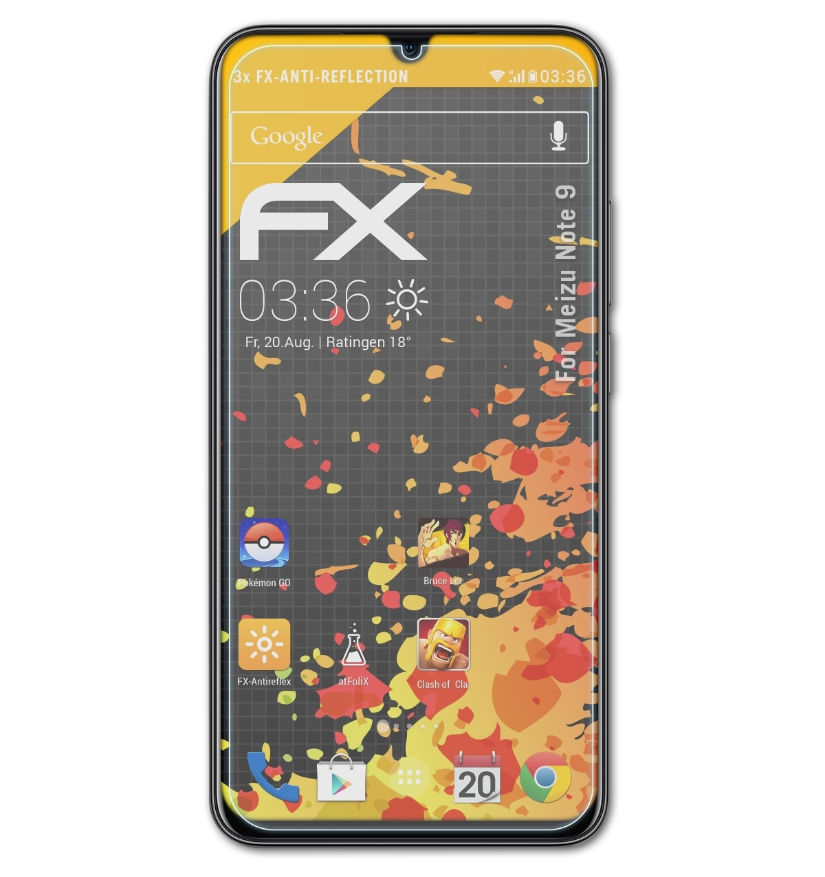 9) Displayschutz(für Meizu 3x Note ATFOLIX FX-Antireflex