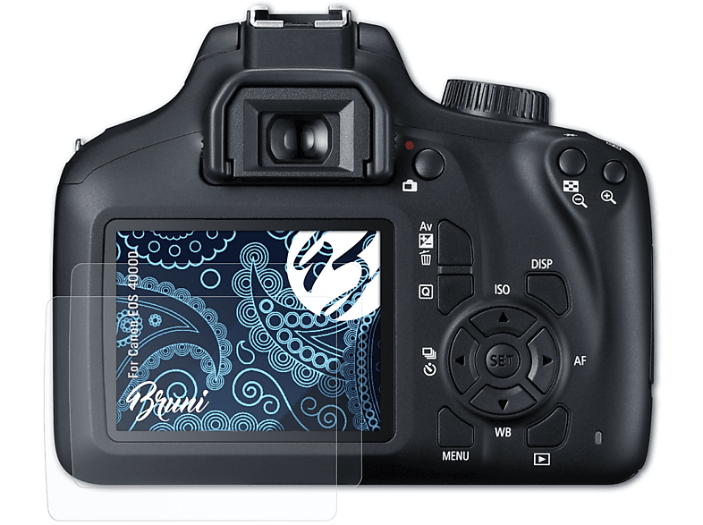 BRUNI 2x Canon 4000D) Schutzfolie(für EOS Basics-Clear