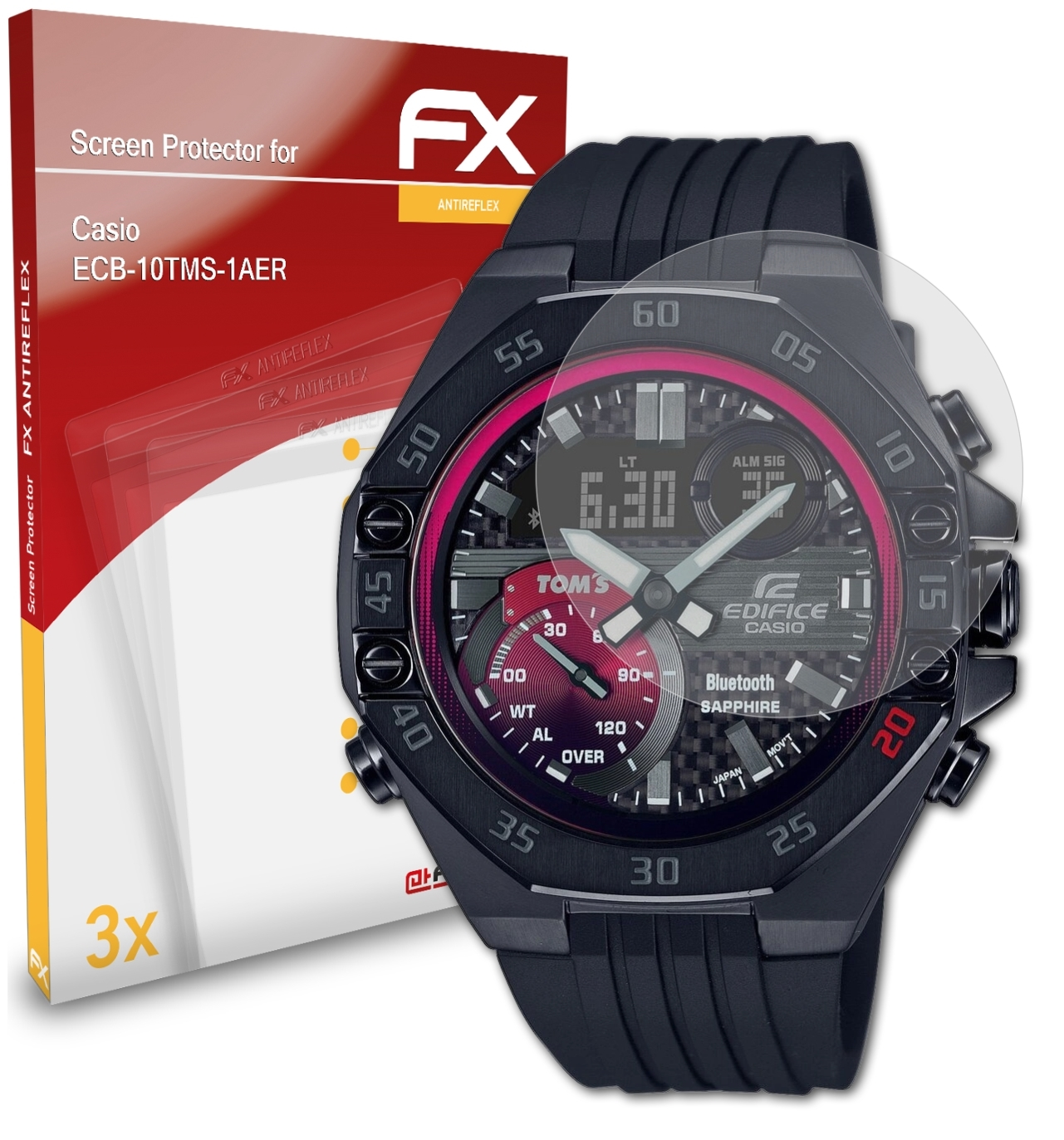 3x FX-Antireflex ATFOLIX Displayschutz(für ECB-10TMS-1AER) Casio