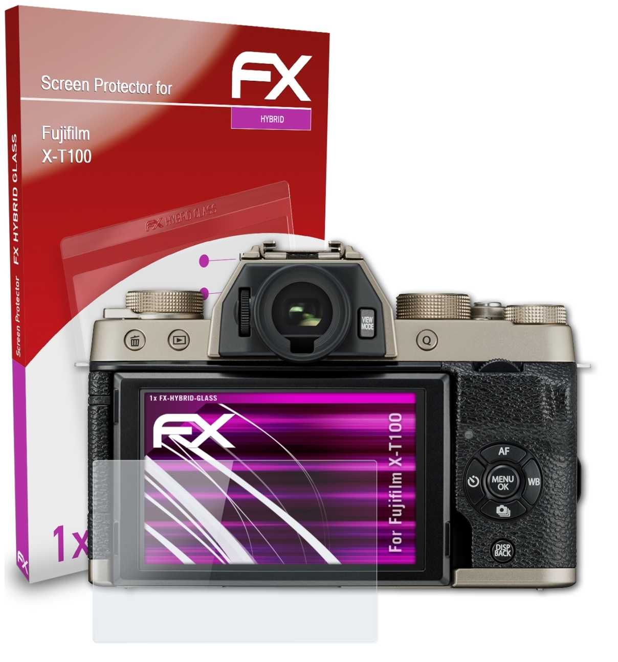 FX-Hybrid-Glass X-T100) ATFOLIX Schutzglas(für Fujifilm