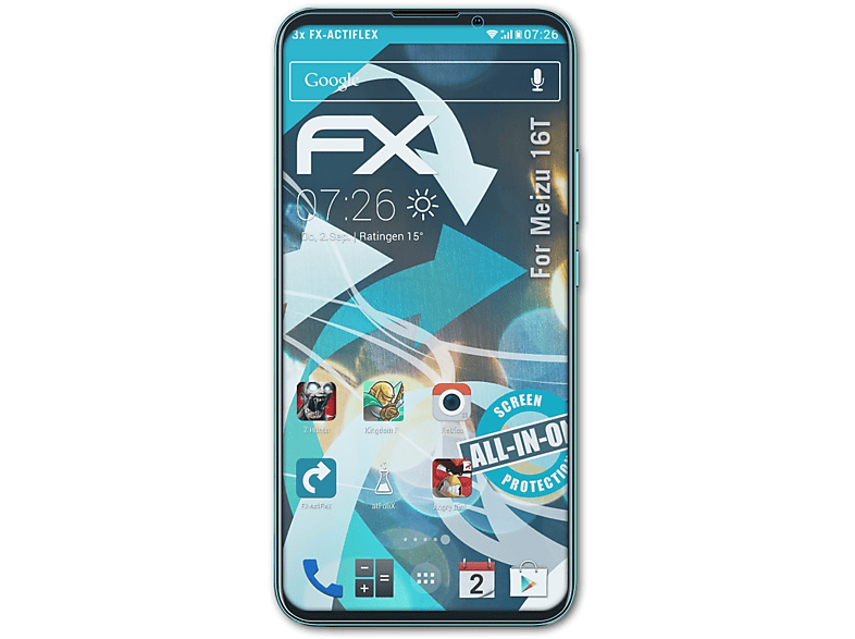 ATFOLIX 3x FX-ActiFleX Displayschutz(für Meizu 16T)