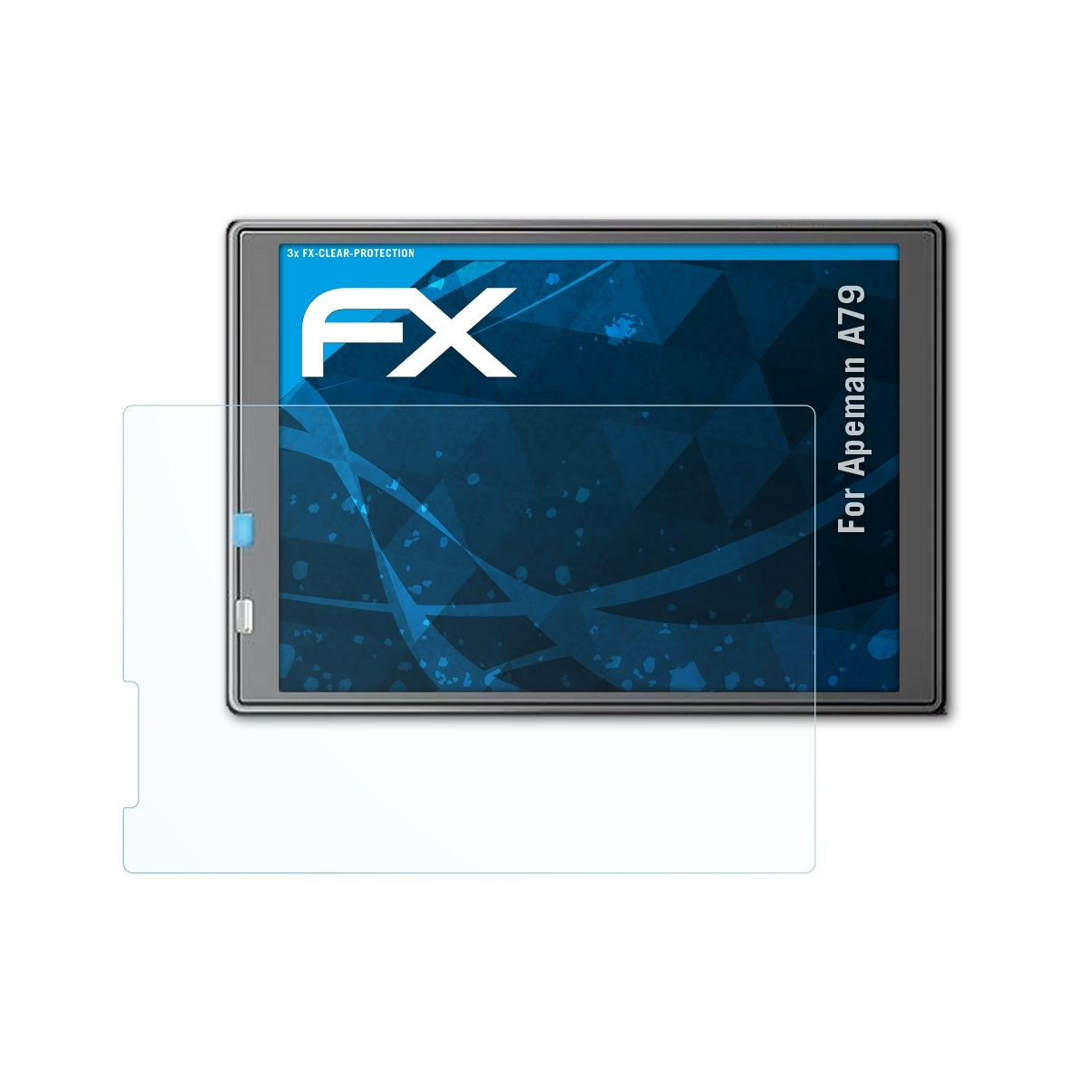 3x ATFOLIX A79) Apeman Displayschutz(für FX-Clear