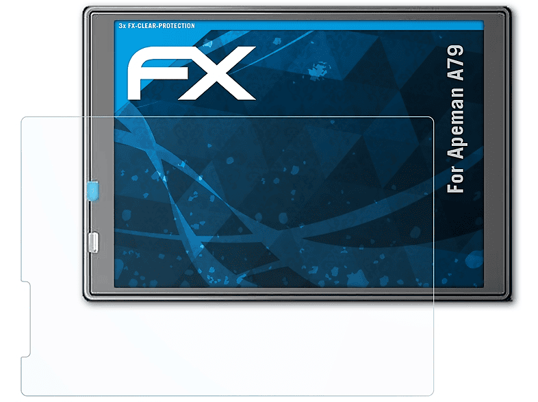 3x ATFOLIX A79) Apeman Displayschutz(für FX-Clear