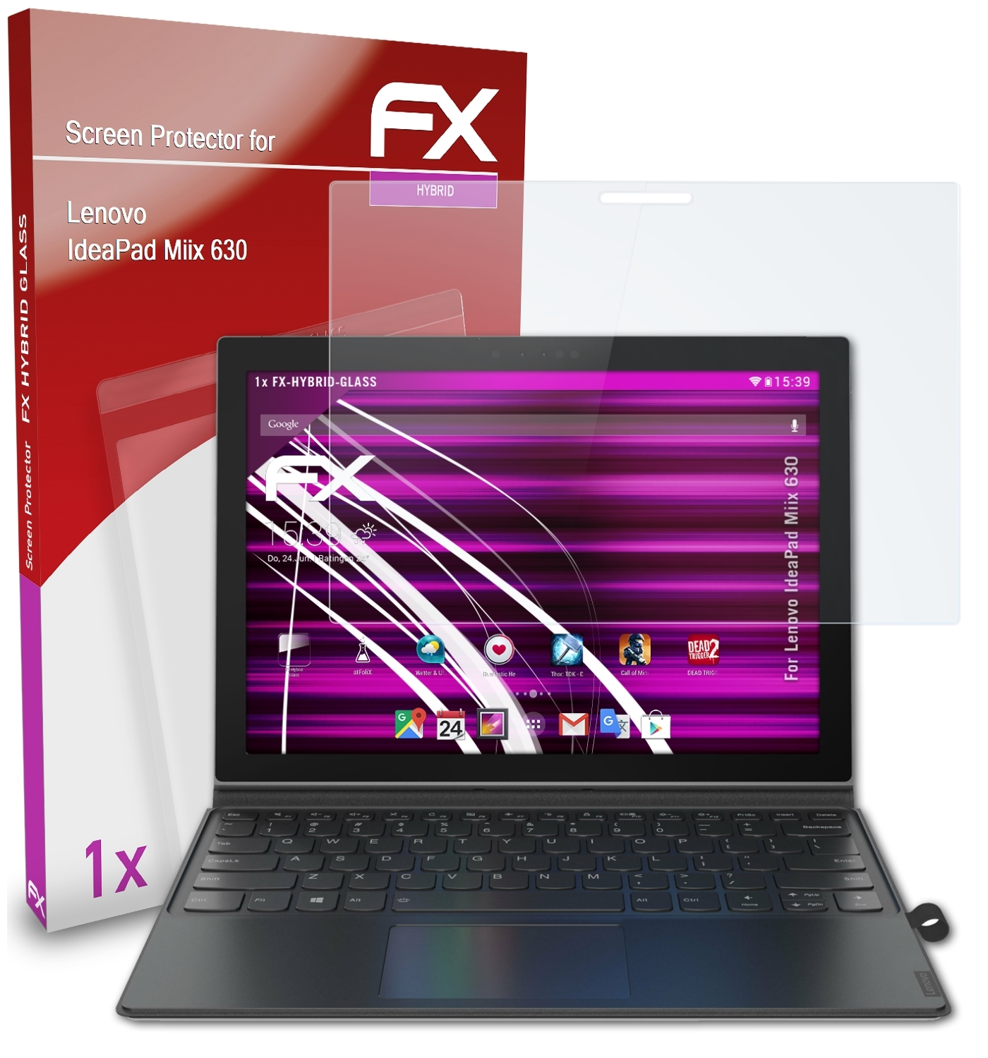 ATFOLIX FX-Hybrid-Glass IdeaPad 630) Schutzglas(für Lenovo Miix