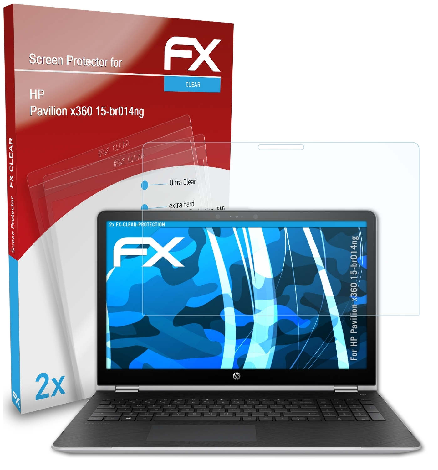 2x ATFOLIX x360 15-br014ng) Displayschutz(für Pavilion FX-Clear HP