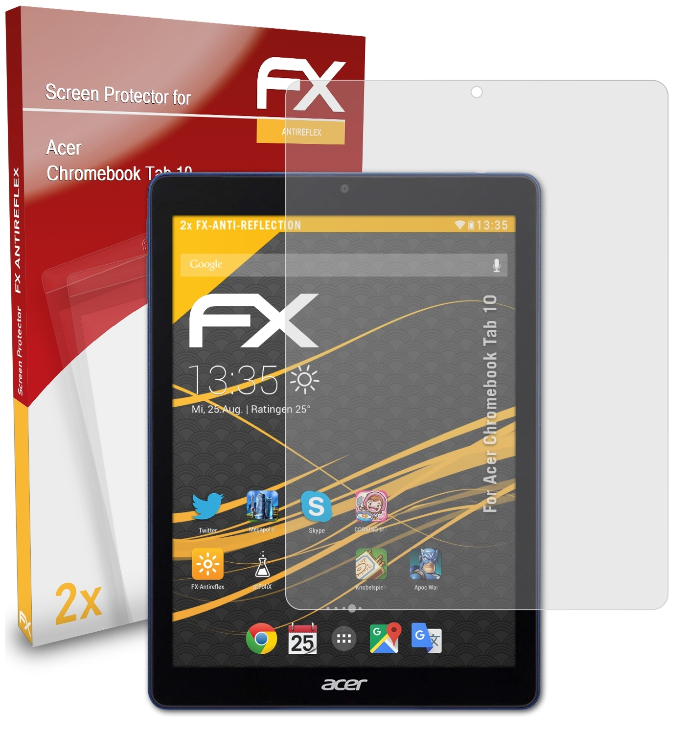Acer 10) FX-Antireflex Chromebook Displayschutz(für 2x ATFOLIX Tab