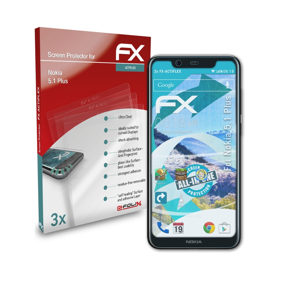 3x Plus) ATFOLIX Displayschutz(für Nokia FX-ActiFleX 5.1