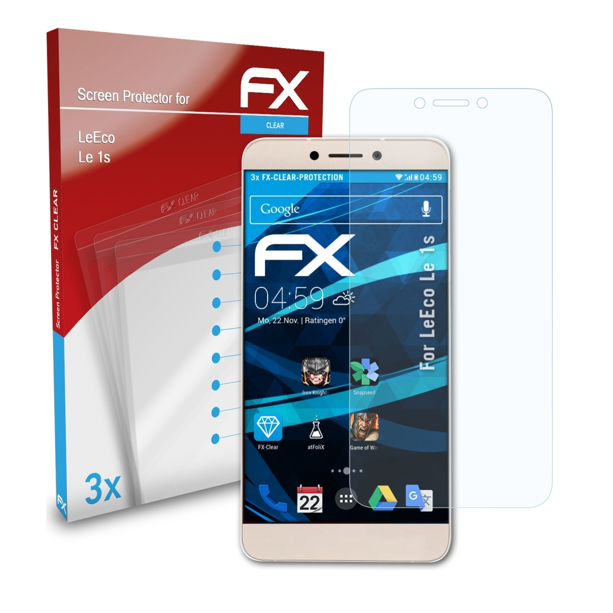 3x 1s) Le FX-Clear LeEco ATFOLIX Displayschutz(für