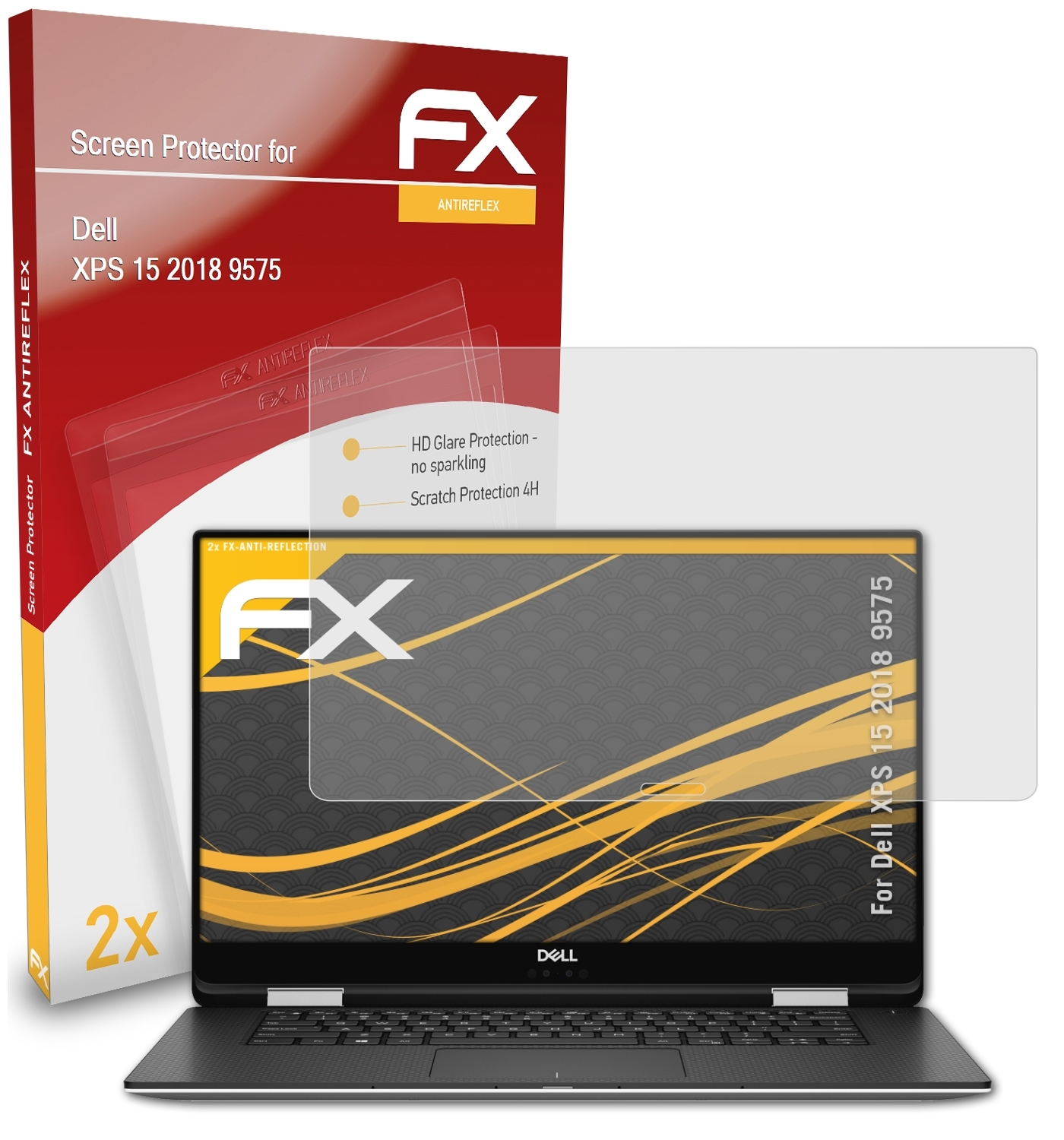 ATFOLIX 2x FX-Antireflex Displayschutz(für Dell 15 2018 (9575)) XPS