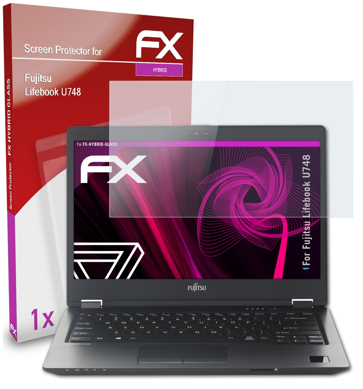 U748) Fujitsu ATFOLIX Lifebook FX-Hybrid-Glass Schutzglas(für