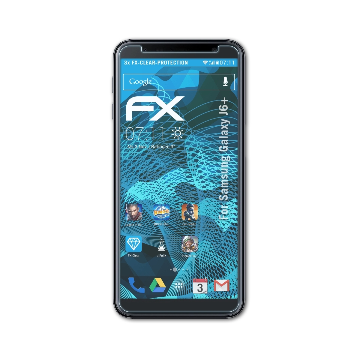 Displayschutz(für FX-Clear Galaxy 3x J6+) ATFOLIX Samsung
