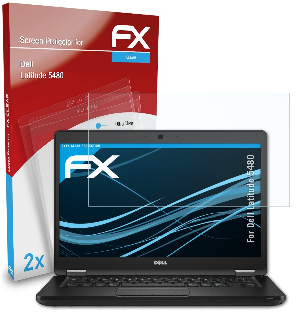 ATFOLIX 2x FX-Clear Dell 5480) Latitude Displayschutz(für