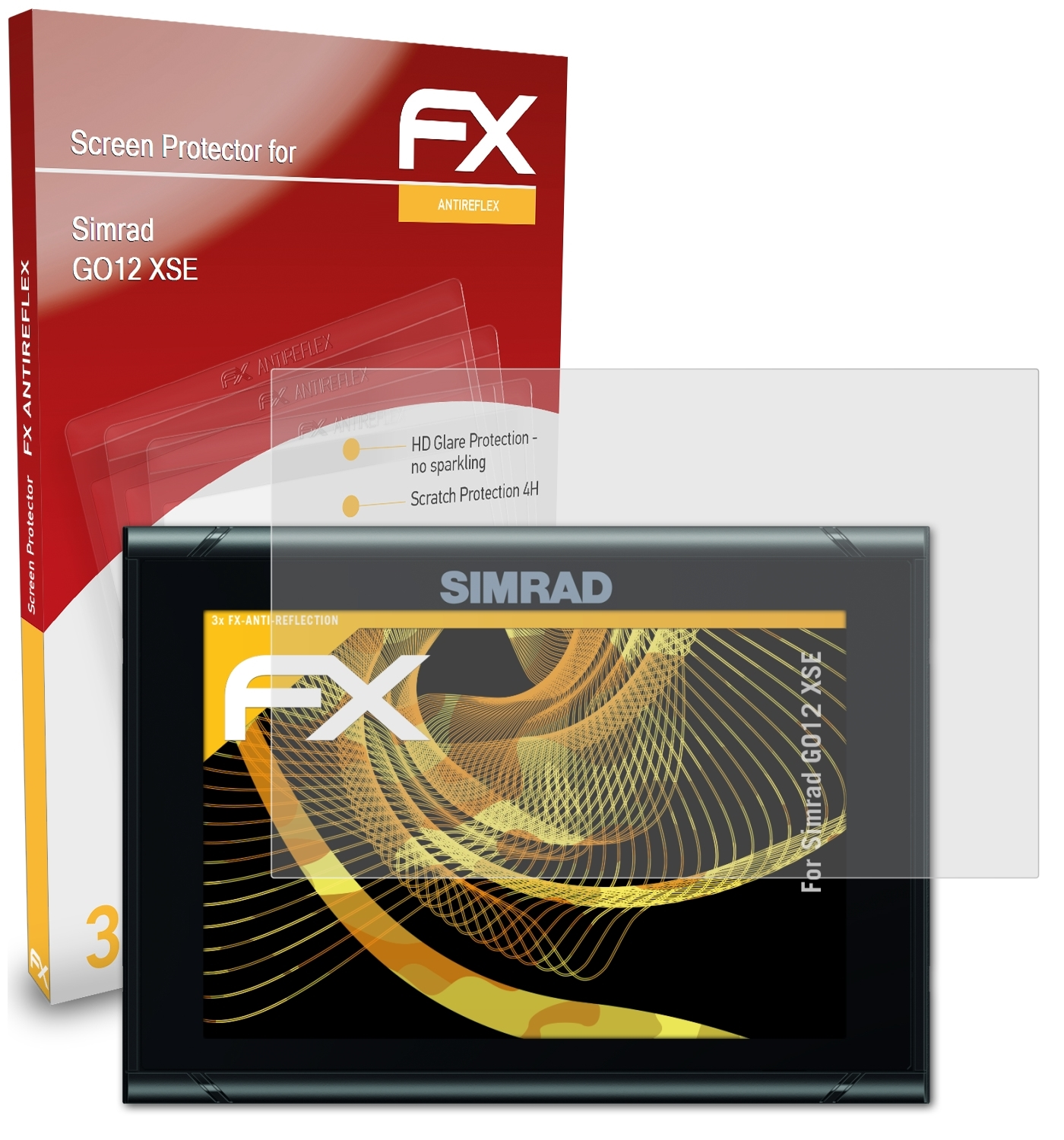 3x ATFOLIX XSE) FX-Antireflex GO12 Simrad Displayschutz(für