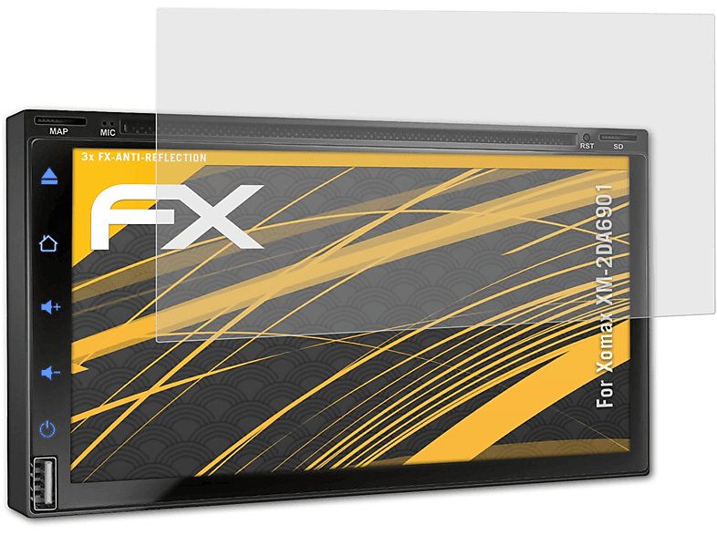 ATFOLIX 3x FX-Antireflex Displayschutz(für Xomax XM-2DA6901)