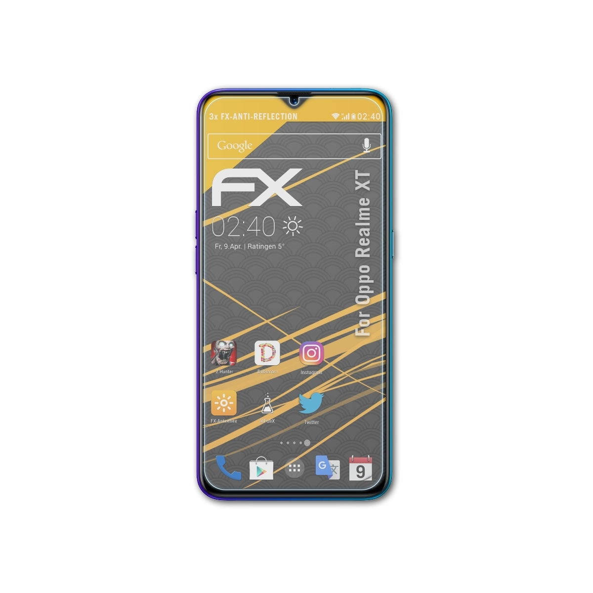 Realme 3x FX-Antireflex Displayschutz(für Oppo XT) ATFOLIX