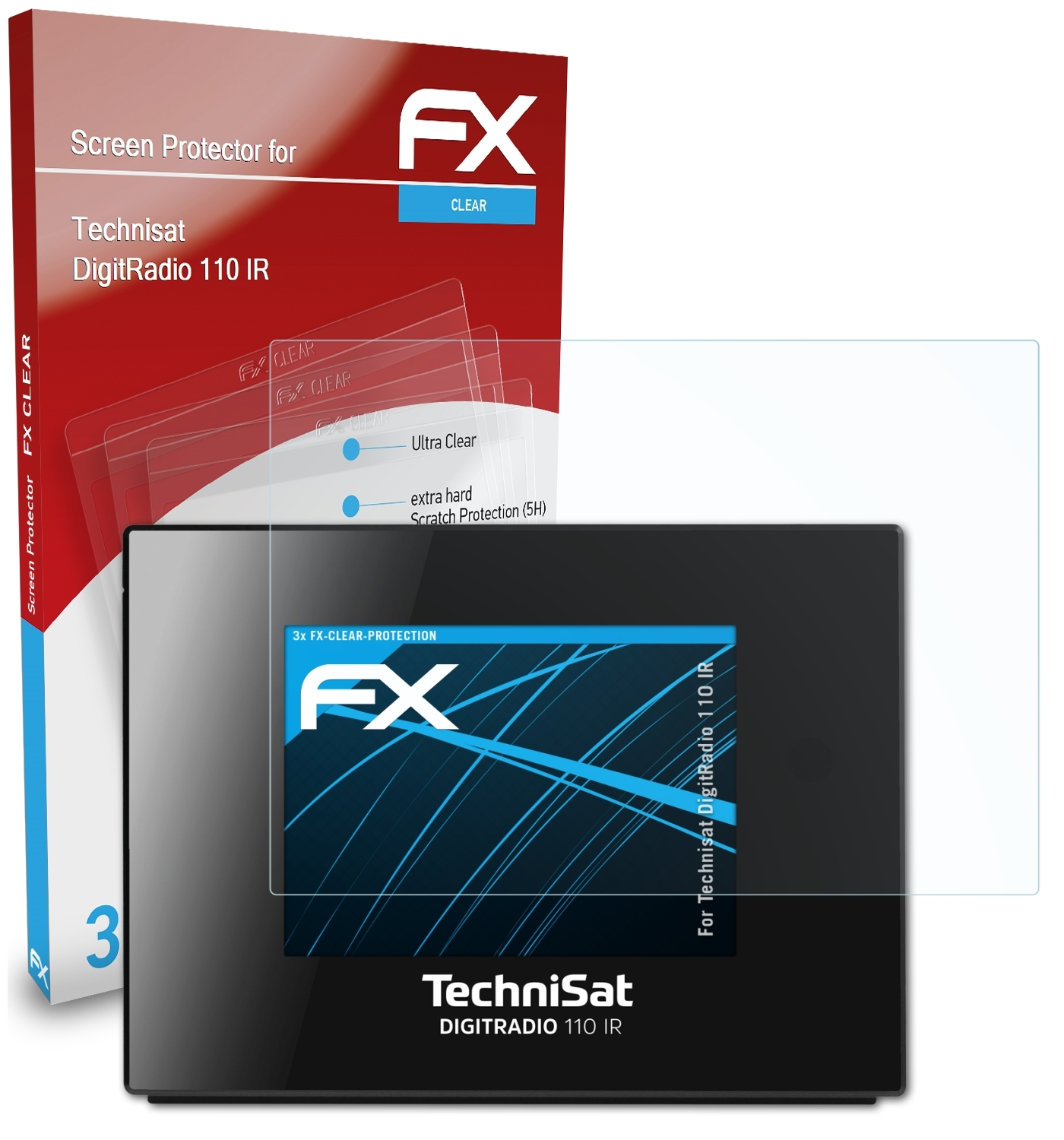 110 3x FX-Clear Technisat ATFOLIX IR) Displayschutz(für DigitRadio