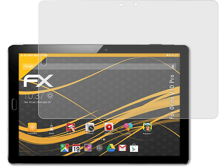 ATFOLIX 2x FX-Antireflex Displayschutz(für Onda V10 Pro)