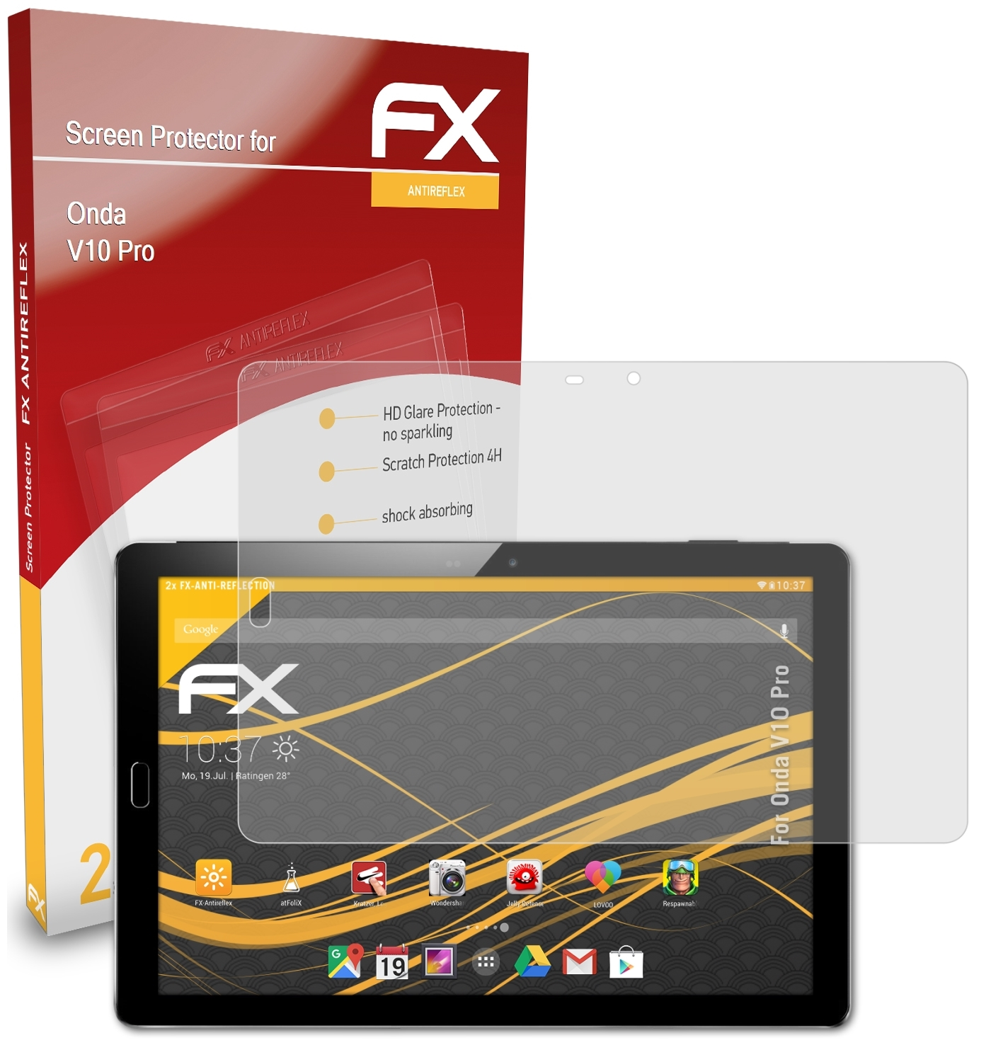 V10 Onda 2x ATFOLIX FX-Antireflex Pro) Displayschutz(für