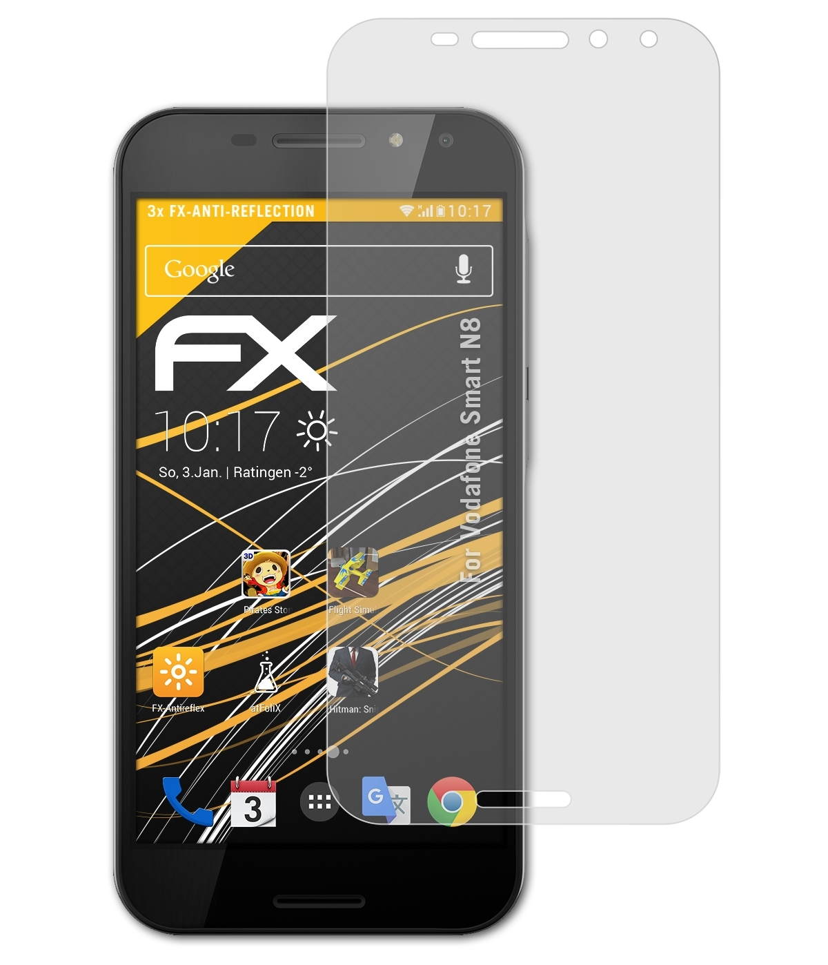 N8) Smart FX-Antireflex Displayschutz(für 3x Vodafone ATFOLIX