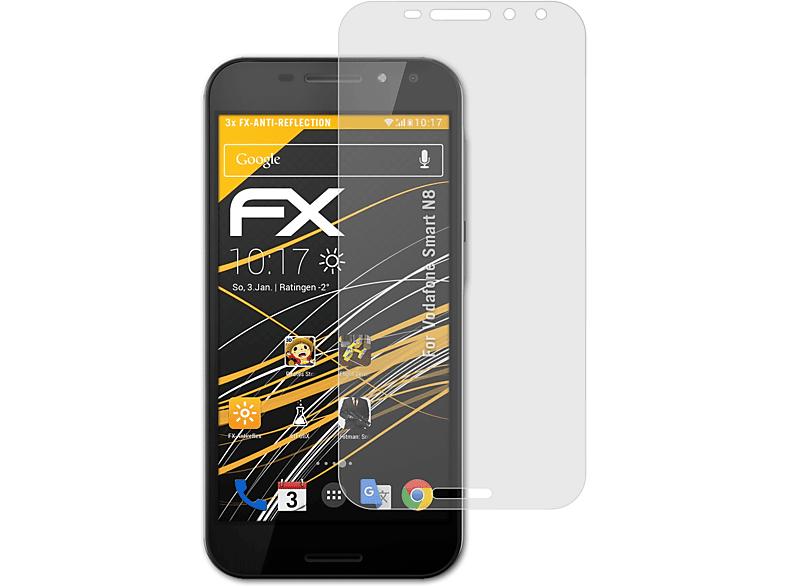 ATFOLIX Displayschutz(für Smart N8) FX-Antireflex Vodafone 3x