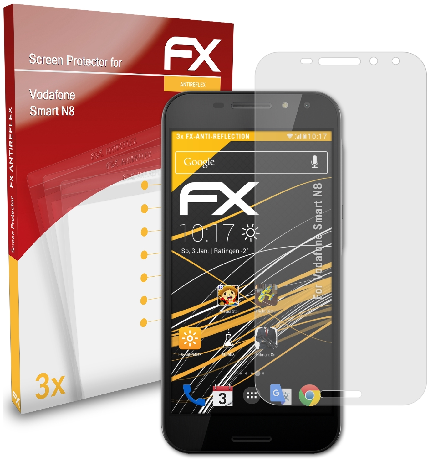 Smart 3x FX-Antireflex Displayschutz(für Vodafone ATFOLIX N8)
