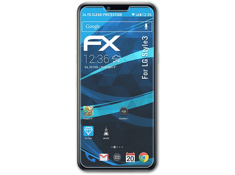 ATFOLIX 3x FX-Clear Displayschutz(für LG Style3)