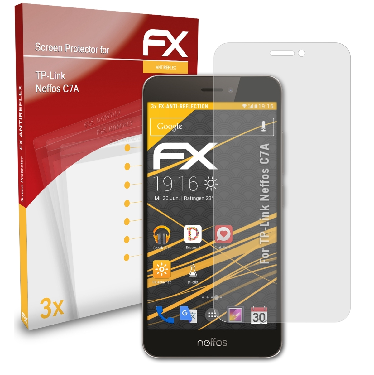 ATFOLIX 3x FX-Antireflex Displayschutz(für Neffos C7A) TP-Link