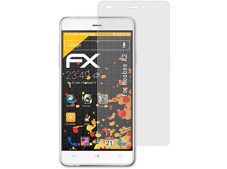 ATFOLIX 3x FX-Antireflex Displayschutz(für Koobee A2) | Displayschutzfolien & Gläser