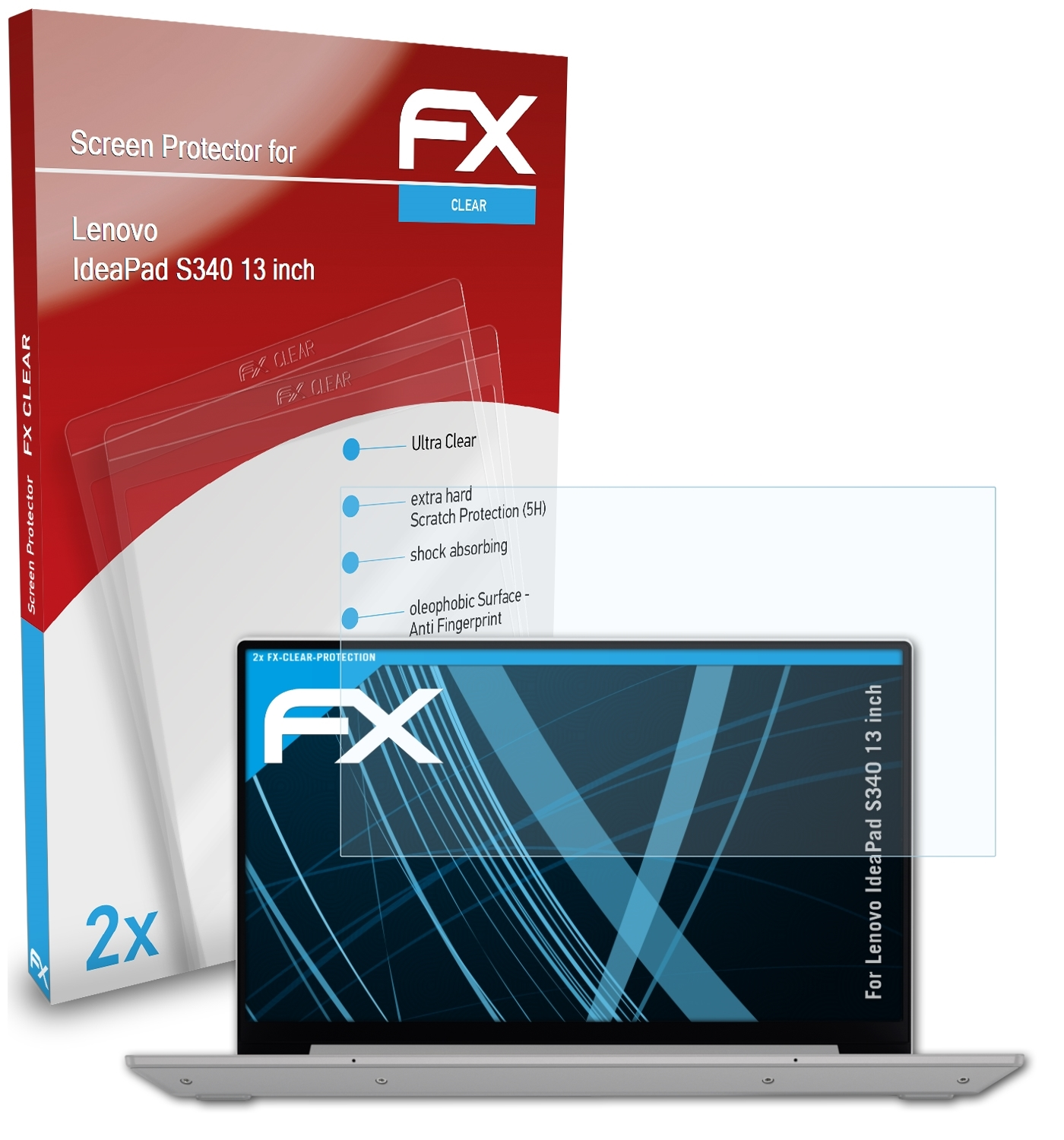 IdeaPad ATFOLIX FX-Clear inch)) 2x S340 Displayschutz(für (13 Lenovo