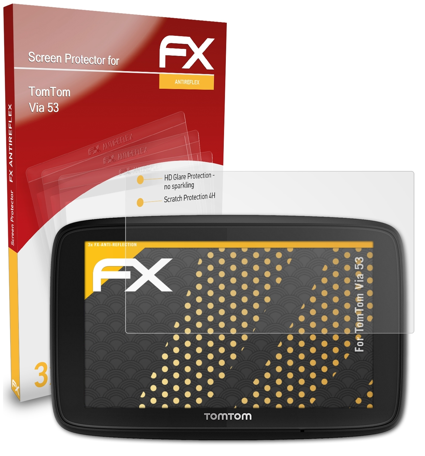 ATFOLIX 53) FX-Antireflex Via Displayschutz(für 3x TomTom
