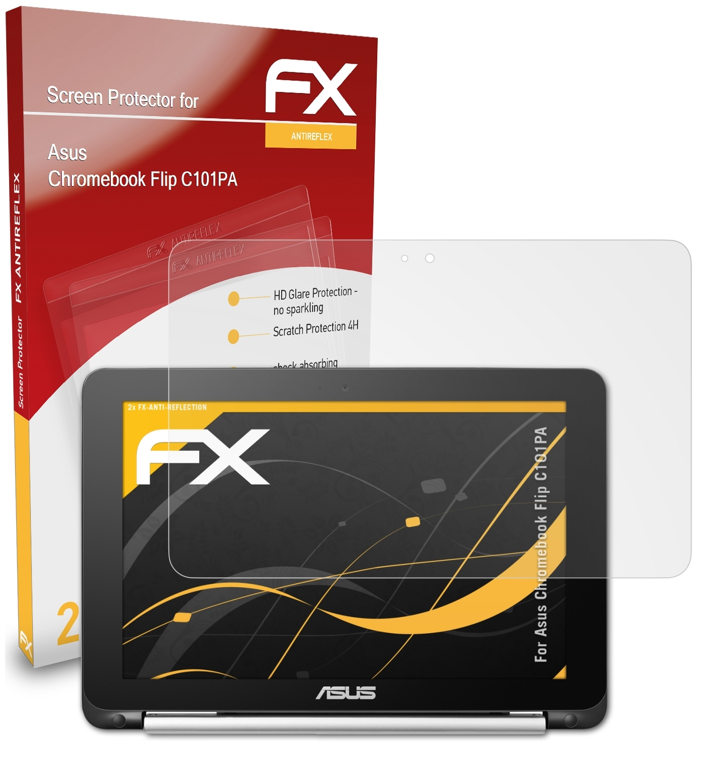 ATFOLIX 2x C101PA) FX-Antireflex Chromebook Asus Displayschutz(für Flip