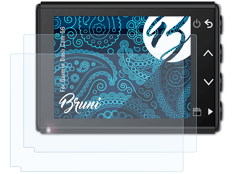 BRUNI 2x Basics-Clear Schutzfolie(für Garmin Dash Cam 56) | Kamera Schutzfolie
