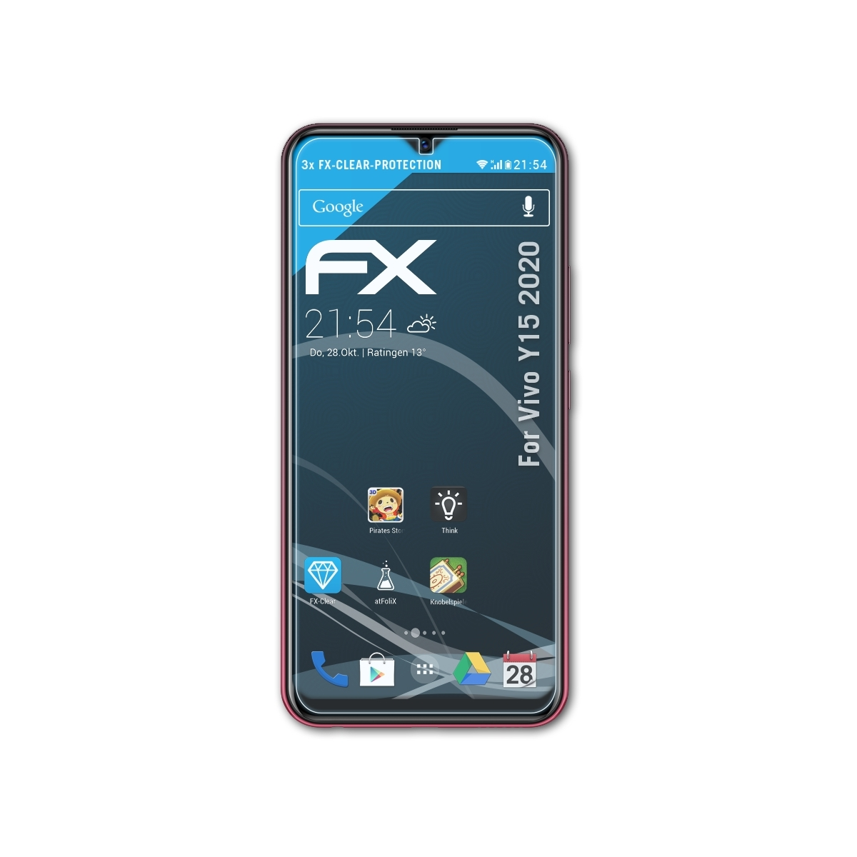 FX-Clear Displayschutz(für Y15 Vivo 2020) 3x ATFOLIX