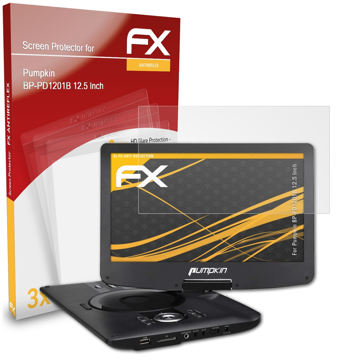 ATFOLIX 3x FX-Antireflex Displayschutz(für Pumpkin 12.5 BP-PD1201B Inch)