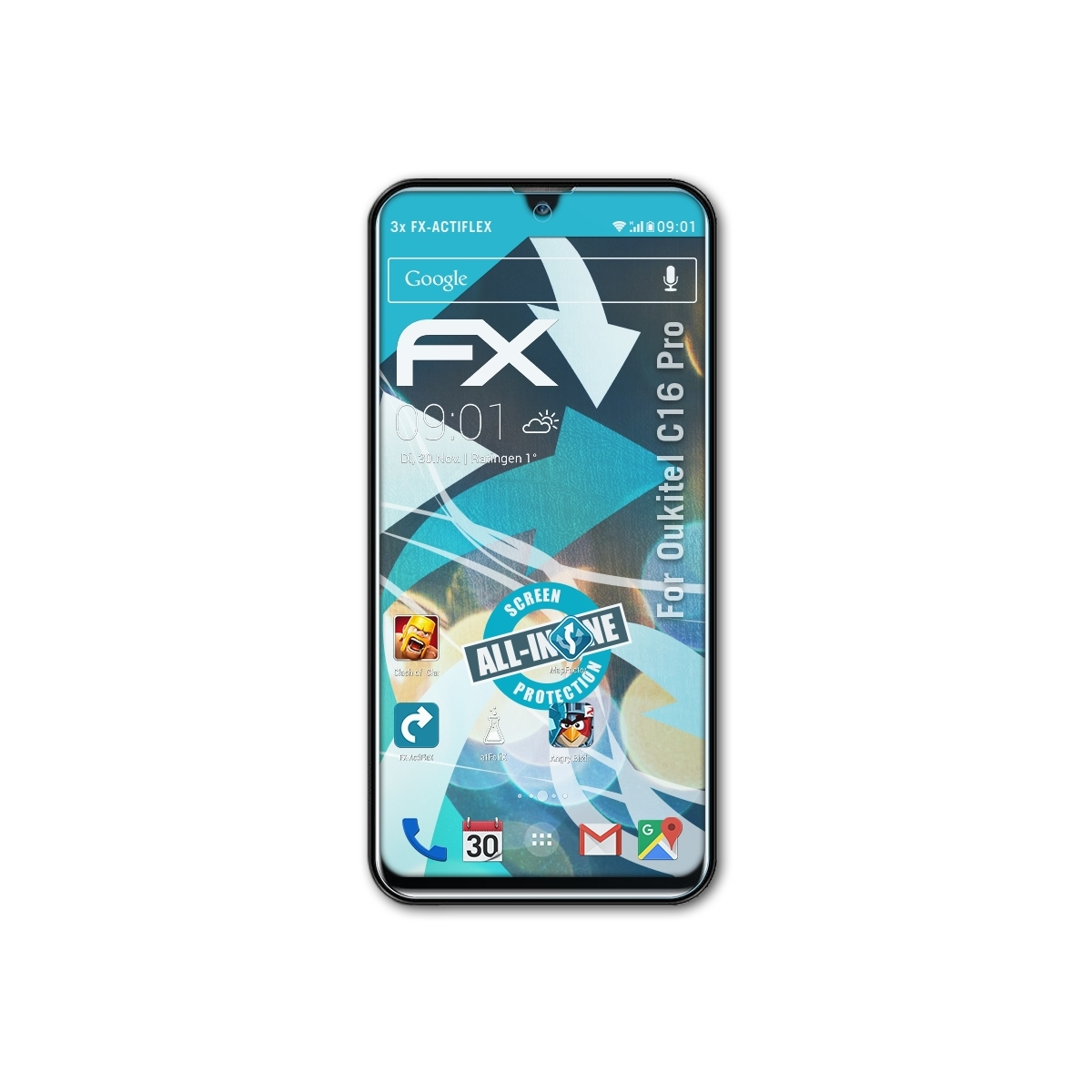 ATFOLIX 3x FX-ActiFleX Displayschutz(für Oukitel C16 Pro)