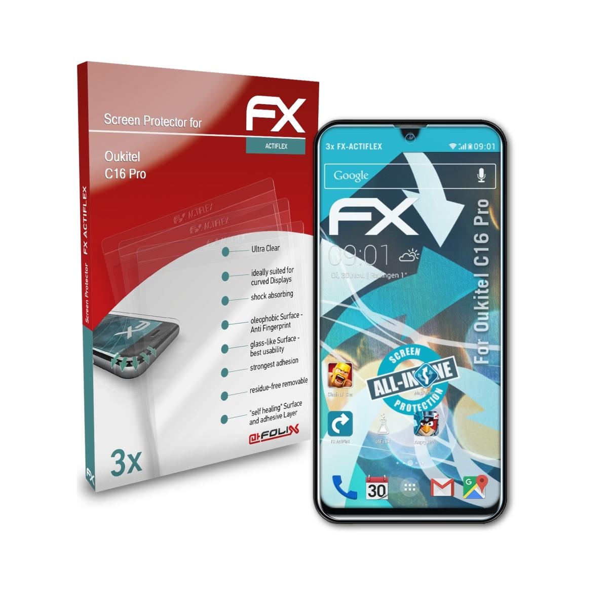 ATFOLIX 3x FX-ActiFleX Displayschutz(für Oukitel C16 Pro)