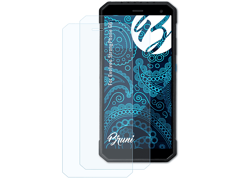 BRUNI 2x Basics-Clear Schutzfolie(für Evolveo StrongPhone G6)