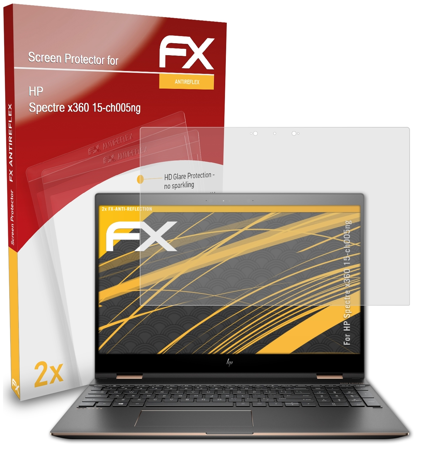 ATFOLIX 2x FX-Antireflex Displayschutz(für HP x360 Spectre 15-ch005ng)