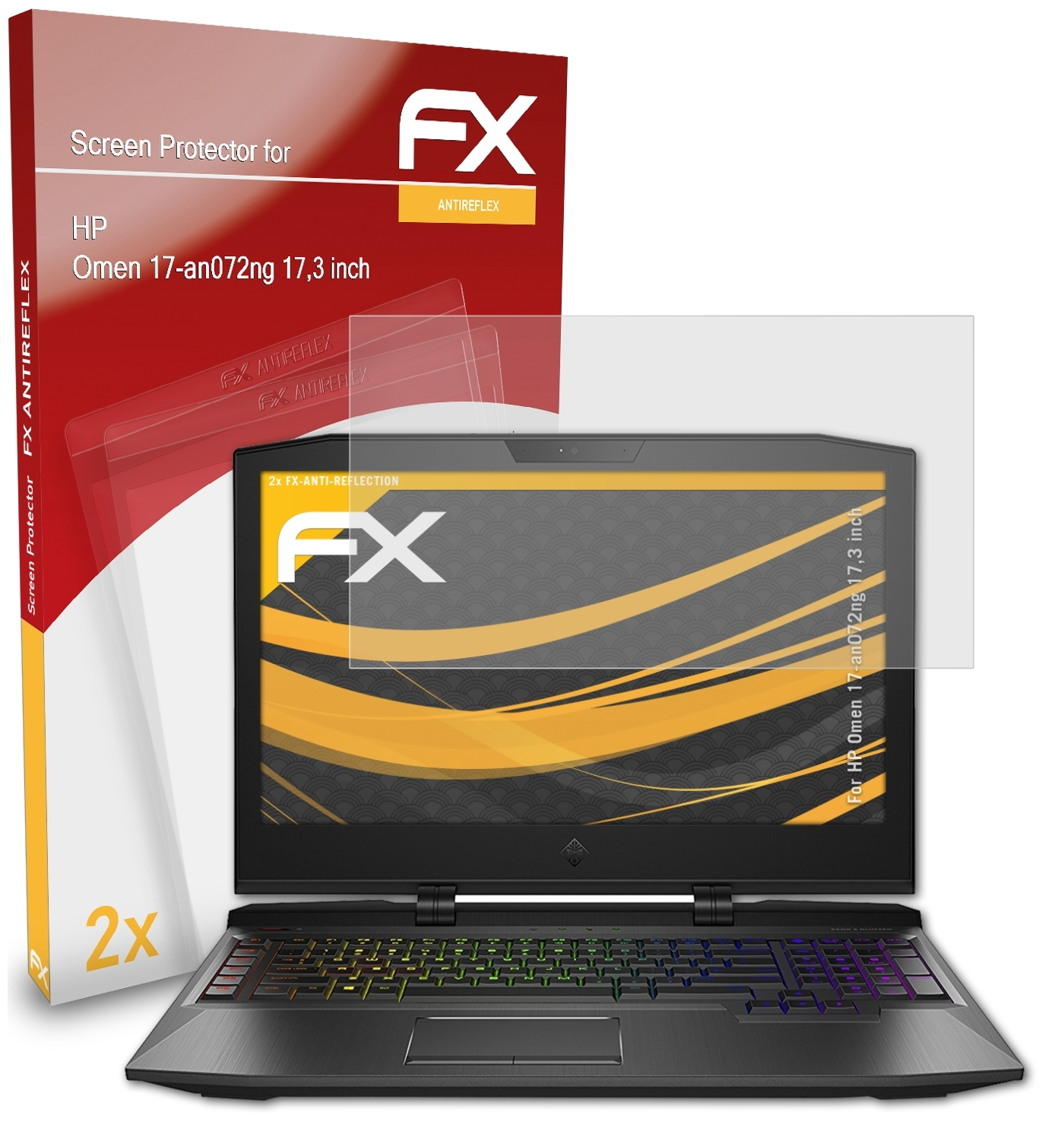 ATFOLIX 2x FX-Antireflex Displayschutz(für 17-an072ng HP Omen inch)) (17,3