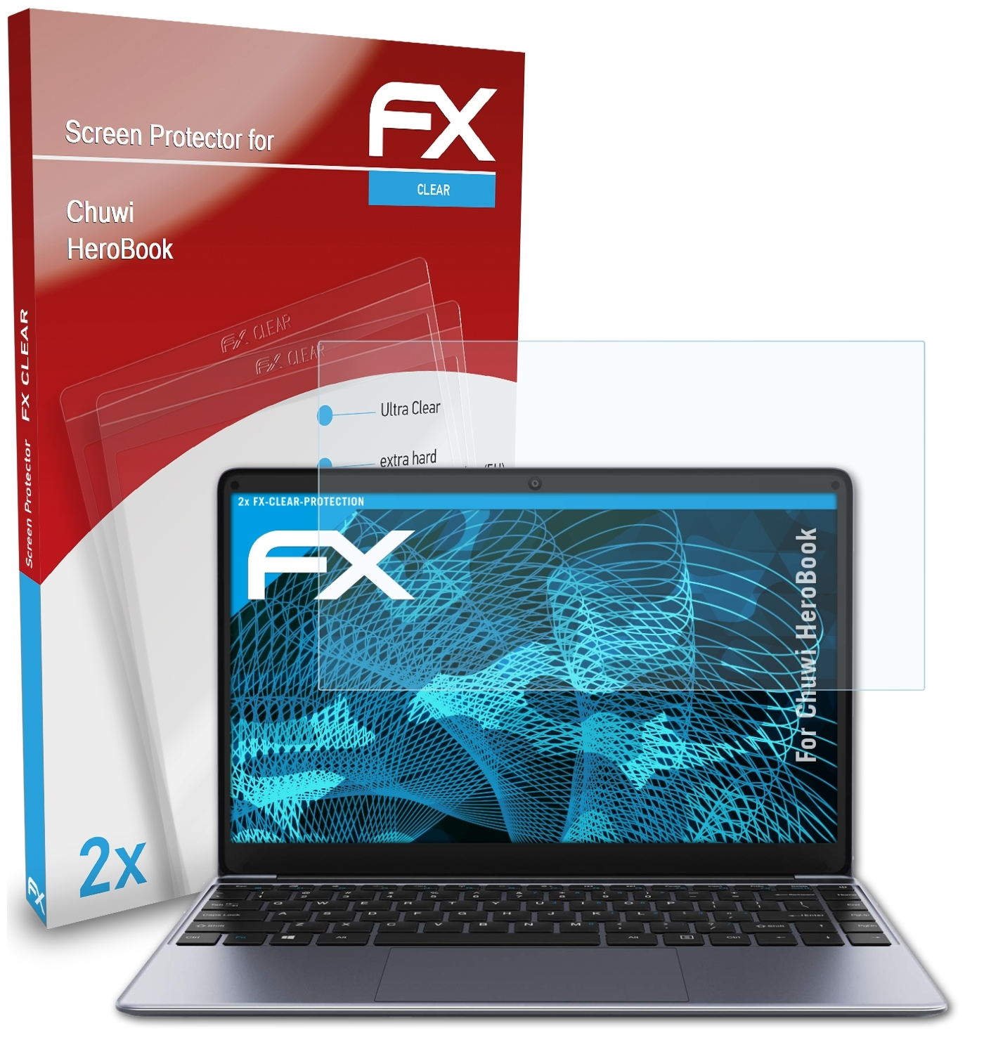ATFOLIX 2x FX-Clear Displayschutz(für Chuwi HeroBook)