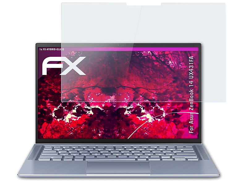 ATFOLIX FX-Hybrid-Glass Schutzglas(für Asus ZenBook 14 (UX431FA))