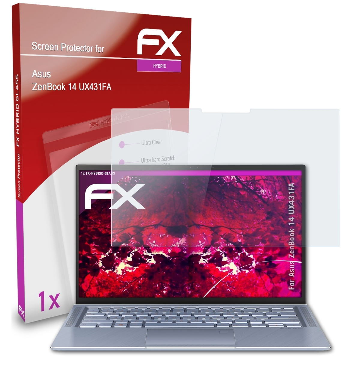 ZenBook Schutzglas(für 14 (UX431FA)) Asus ATFOLIX FX-Hybrid-Glass