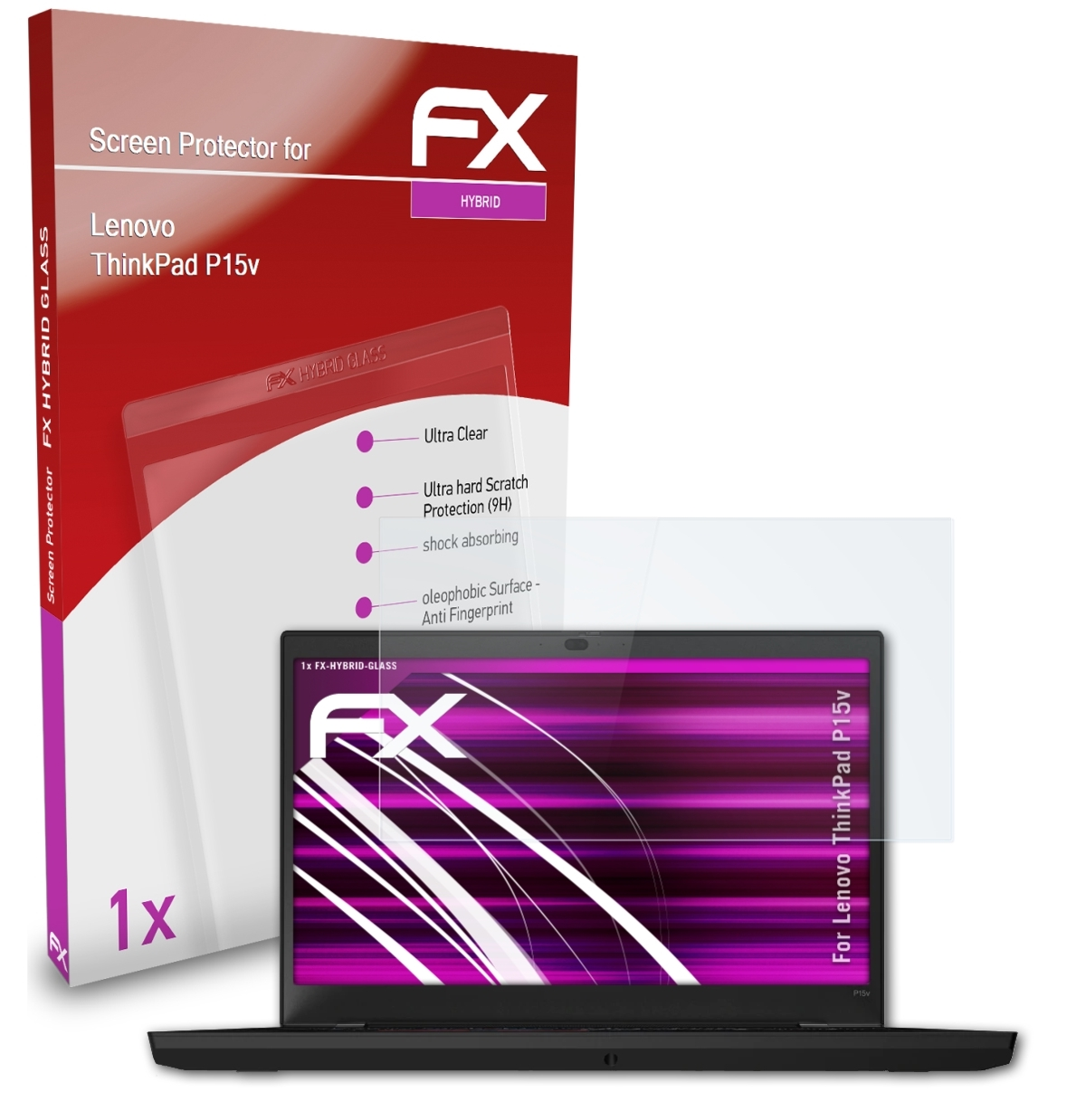 ATFOLIX FX-Hybrid-Glass Schutzglas(für P15v) Lenovo ThinkPad