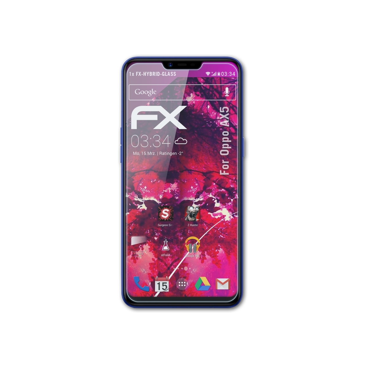 ATFOLIX FX-Hybrid-Glass Schutzglas(für Oppo AX5)