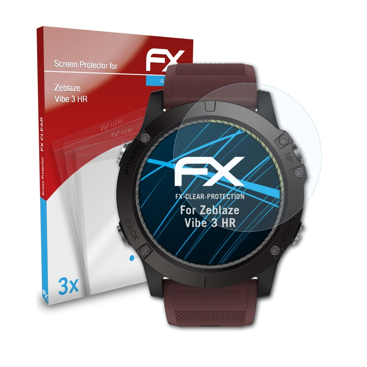ATFOLIX 3x FX-Clear Displayschutz(für Zeblaze 3 HR) Vibe